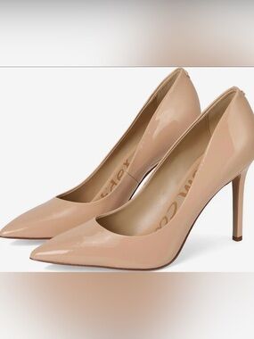Sam Edelman Hazel Classic Nude Patent Pointed-Toe Pumps - Women